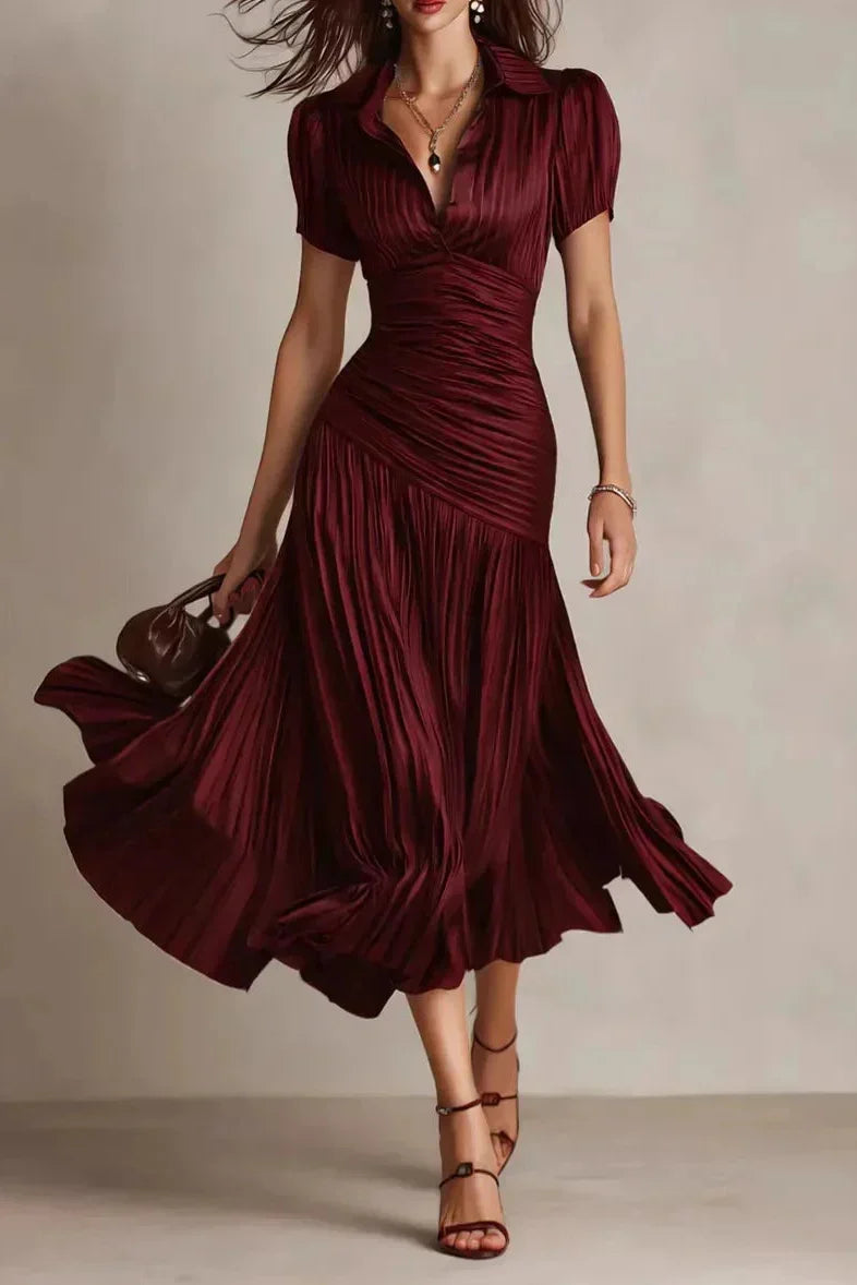 Serenelle – Satin Elegance Midi Dress