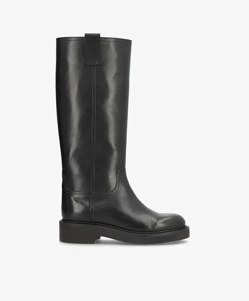 Madison Long Leather Boots – Black