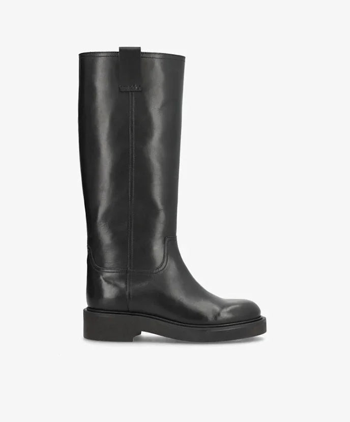 Madison Long Leather Boots – Black