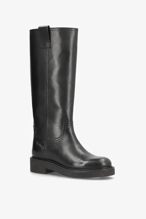 Madison Long Leather Boots – Black
