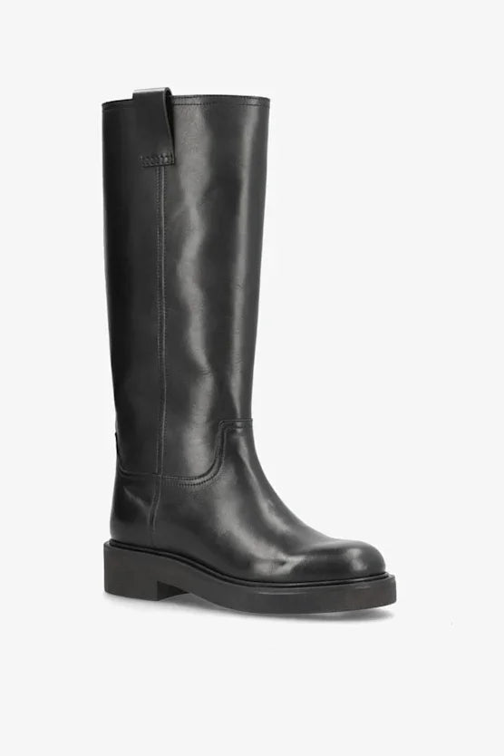 Madison Long Leather Boots – Black