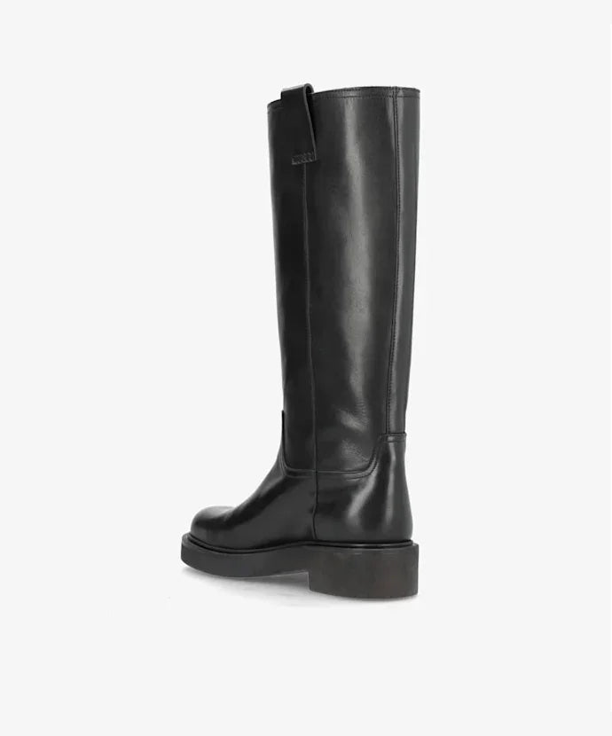 Madison Long Leather Boots – Black
