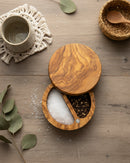 Olive Wood Spice Box with Magnetic Lid