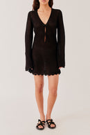 Tanzania Short Crochet Dress – Black