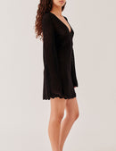 Tanzania Short Crochet Dress – Black