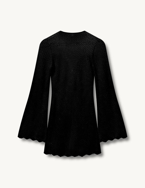 Tanzania Short Crochet Dress – Black