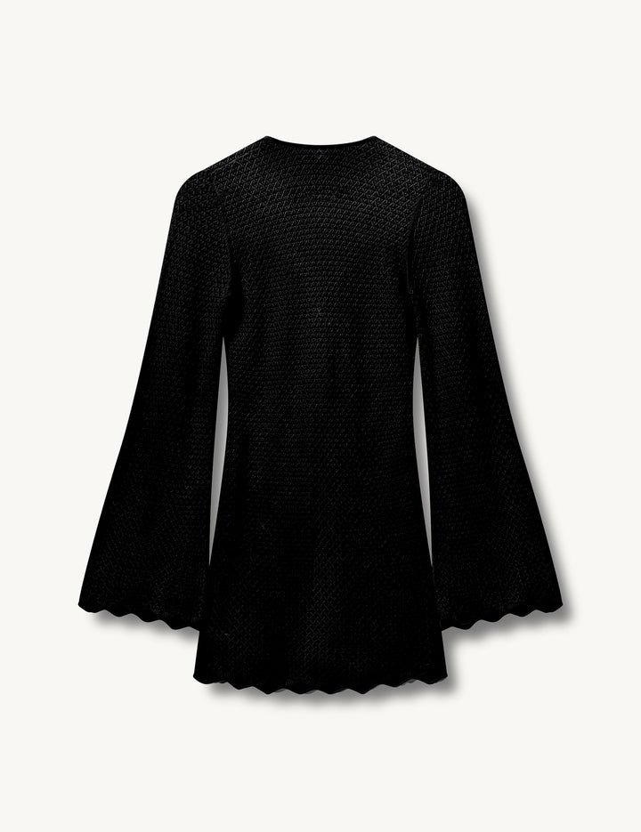 Tanzania Short Crochet Dress – Black