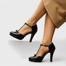 Elegant Bow Strap High Heels