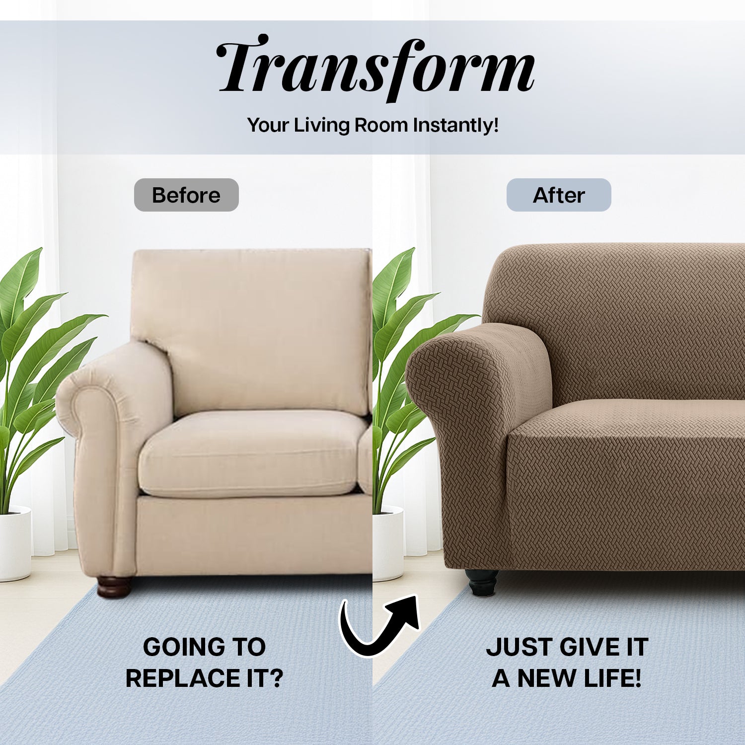 1PC Stretch Sofa Cover – Spandex Non-Slip Couch Slipcover, Washable & Pet-Friendly