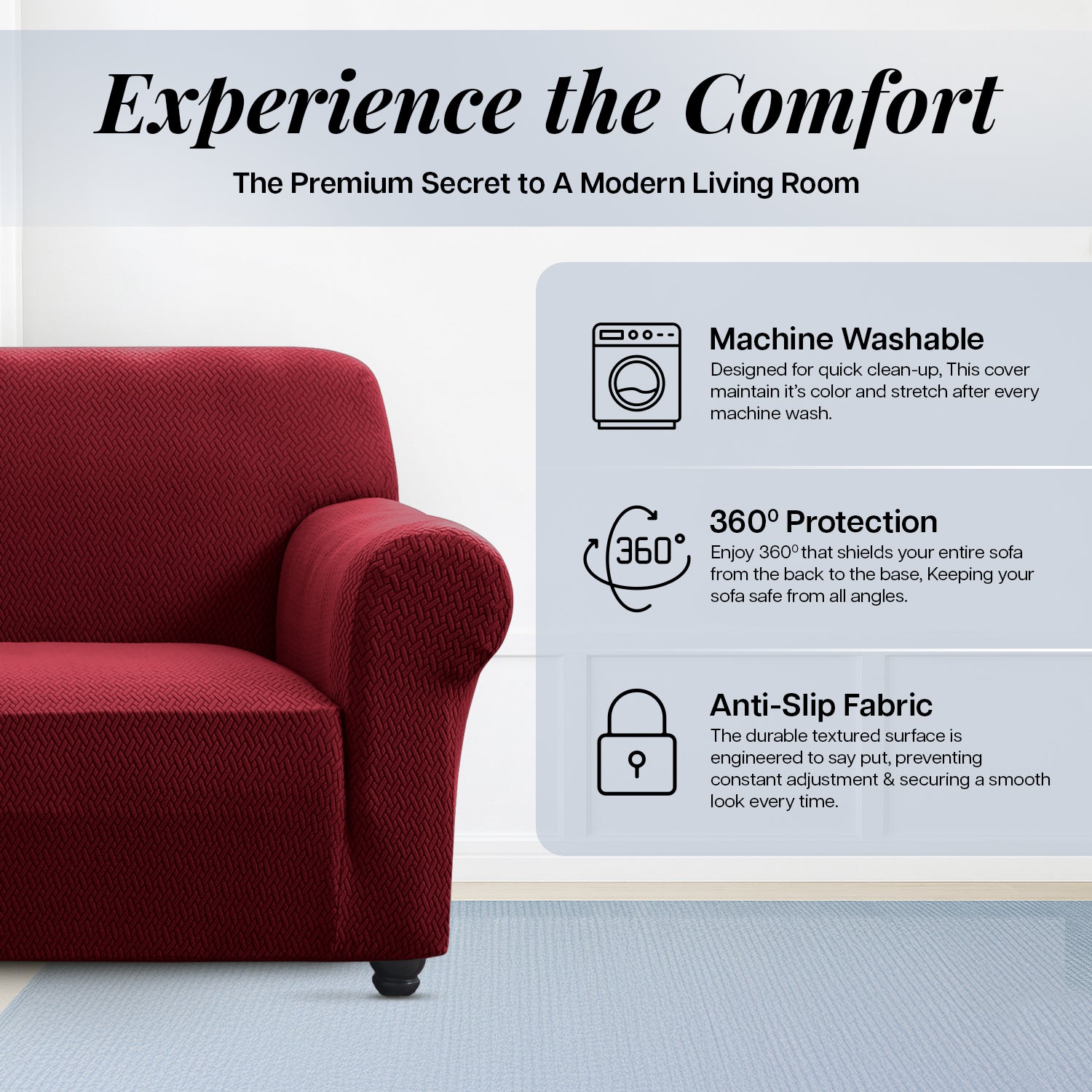 1PC Stretch Sofa Cover – Spandex Non-Slip Couch Slipcover, Washable & Pet-Friendly