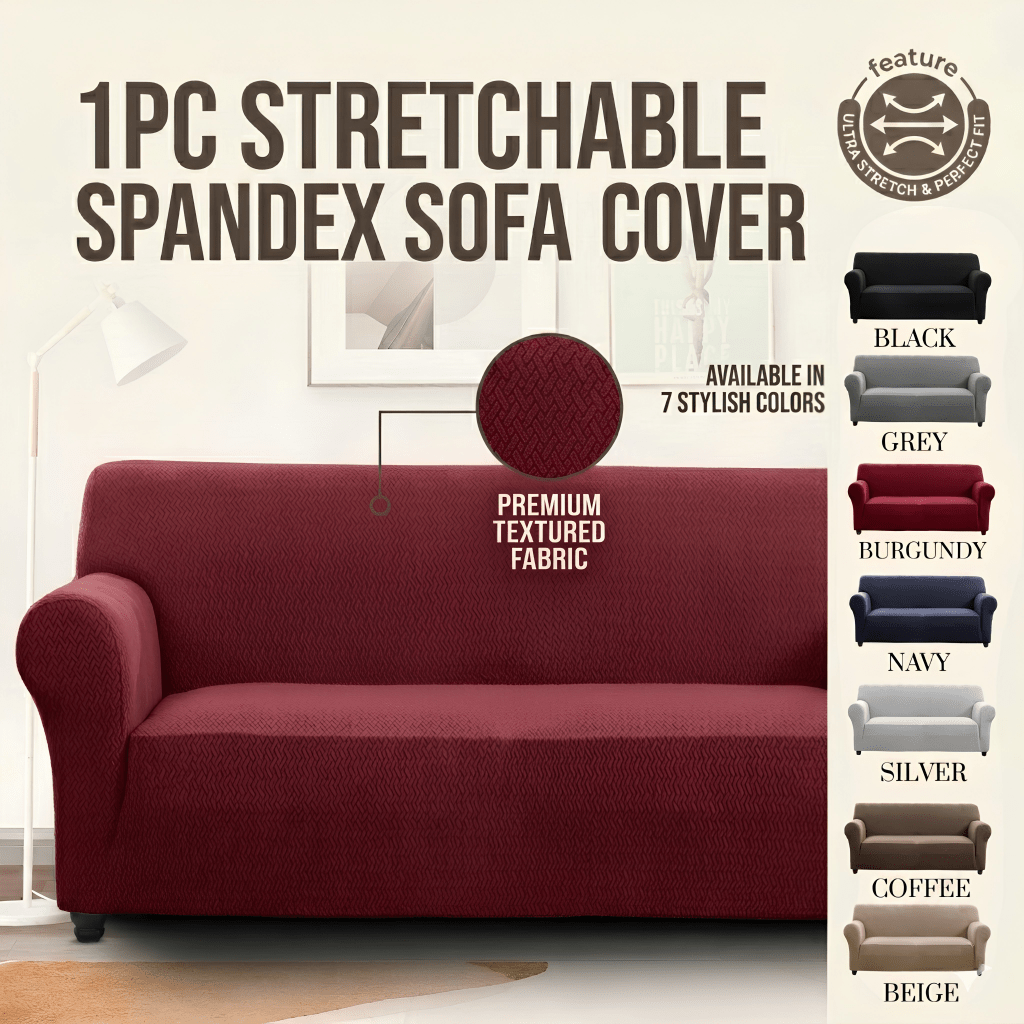 1PC Stretch Sofa Cover – Spandex Non-Slip Couch Slipcover, Washable & Pet-Friendly