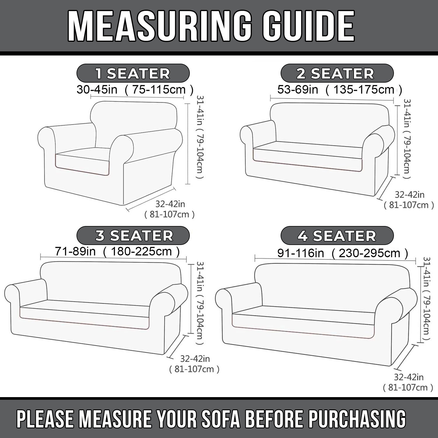 1PC Stretch Sofa Cover – Spandex Non-Slip Couch Slipcover, Washable & Pet-Friendly