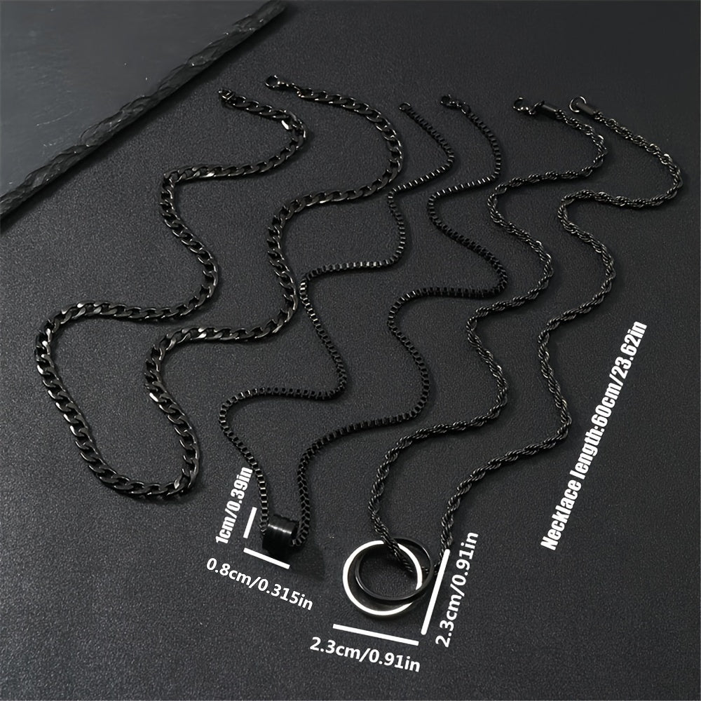 The Onyx Cuban Chain Set — 3 Piece