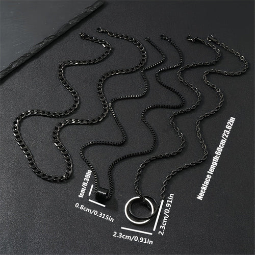 The Onyx Cuban Chain Set — 3 Piece