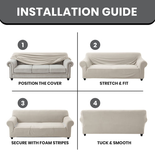 1PC Stretch Sofa Cover – Spandex Non-Slip Couch Slipcover, Washable & Pet-Friendly