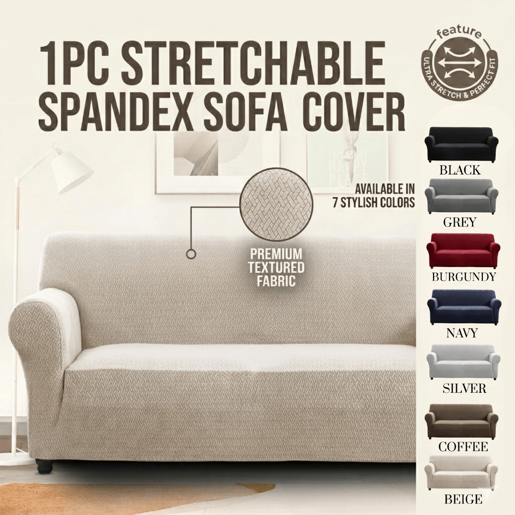 1PC Stretch Sofa Cover – Spandex Non-Slip Couch Slipcover, Washable & Pet-Friendly