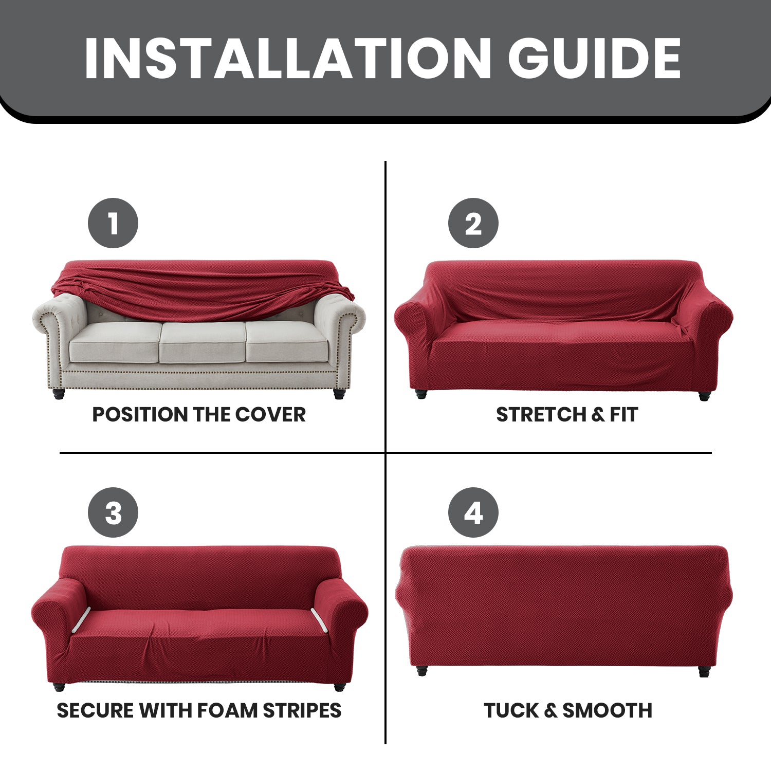 1PC Stretch Sofa Cover – Spandex Non-Slip Couch Slipcover, Washable & Pet-Friendly