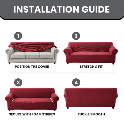 1PC Stretch Sofa Cover – Spandex Non-Slip Couch Slipcover, Washable & Pet-Friendly
