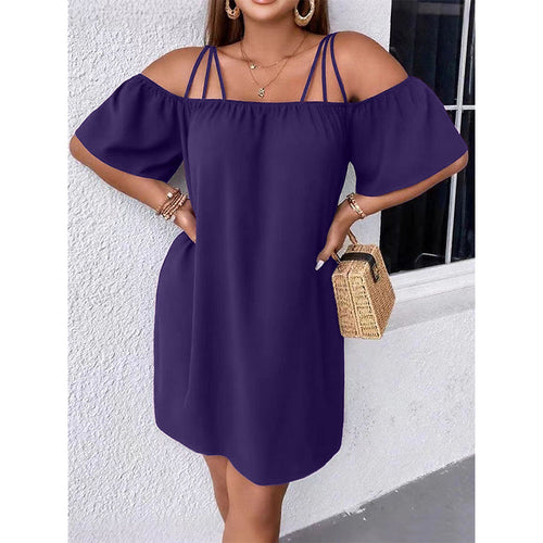 Women's Elegant Solid Color Mini Dress