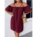 Women's Elegant Solid Color Mini Dress