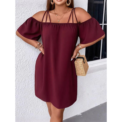 Women's Elegant Solid Color Mini Dress