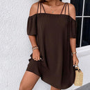 Women's Elegant Solid Color Mini Dress