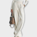 Ribbed Zip-Neck Knit Lounge Set
